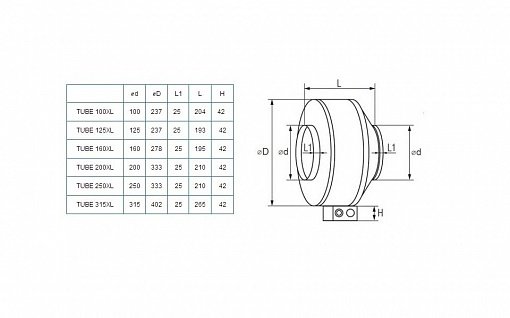 Вентилятор Shuft TUBE 100 XL